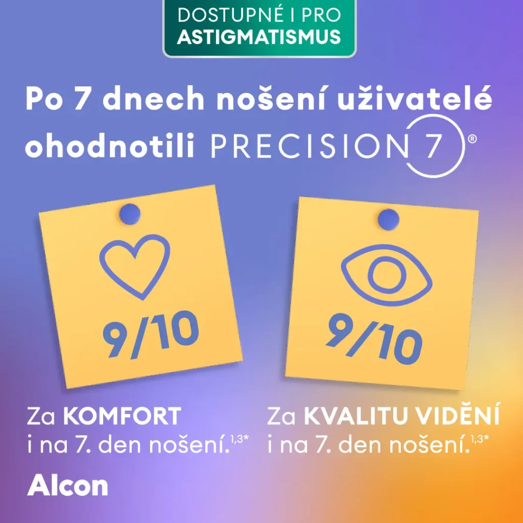 Alcon Precision7: nové týdenní kontaktní čočky | Optika Brno kvalita vidění